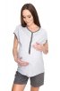 MijaCulture 3 in1 Short Maternity and Nursing 2-Peace Pyjama Set for Summer 4118/M79 Melange / Grey